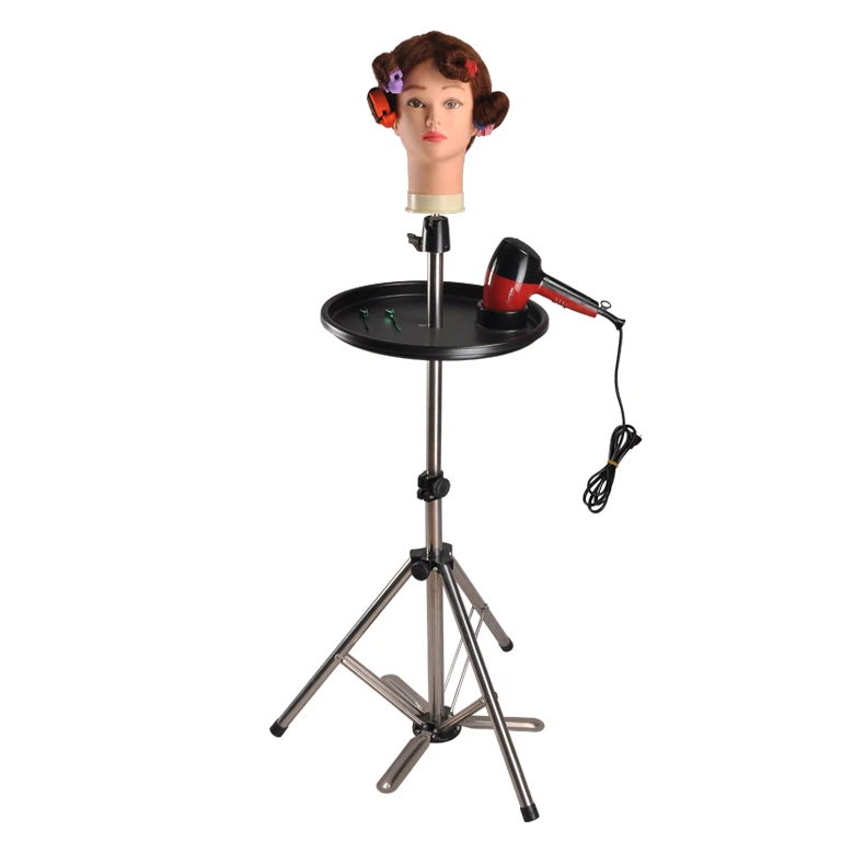 Adjustable Mannequin Head Tripod Stand with Tray