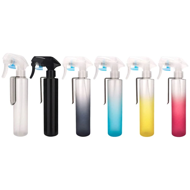 Frosted Gradient Water Spray Bottle With Side Clip For Professional Salon & Hairdressing