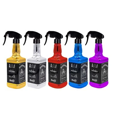 Electroplated Vintage Square Whiskey Barber Water Spray Bottle - Fine Mist Trigger Sprayer Container Manufacturer