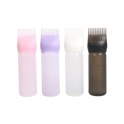 Hair Dye Root Comb Applicator Bottle Refillable Squeeze Applicator For Salon Dyeing