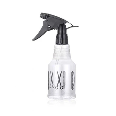 Medium Scissors And Comb Printed Clear Water Spray Bottle 380ml - Salon Trigger Sprayer Packaging Manufacturer