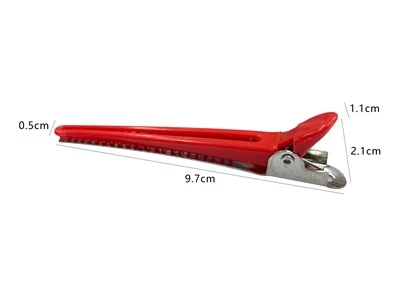 Professional Salon Hair Sectioning Clips Red Plastic Duckbill Hair Clamps For Hairdressing