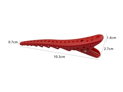 Professional Salon Perforated Plastic Sectioning Clips Red Duckbill Hair Clamps For Hairdressing