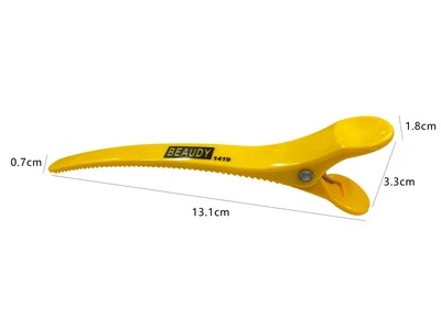 Professional Salon Serrated Plastic Sectioning Clips Yellow Duckbill Hair Clamps For Hairdressing