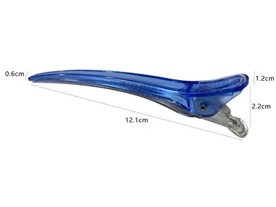 Professional Salon Translucent Blue Plastic Hair Sectioning Clips Duckbill Clamps For Hairdressing