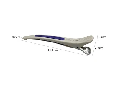 Wholesale Professional Off-White Plastic Hair Sectioning Clips Non Slip Purple Silicone Band Hairdressing Clamps