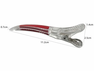 Wholesale Transparent Plastic Hair Sectioning Clips Non Slip Silicone Band Hairdressing Clamps For Stylists