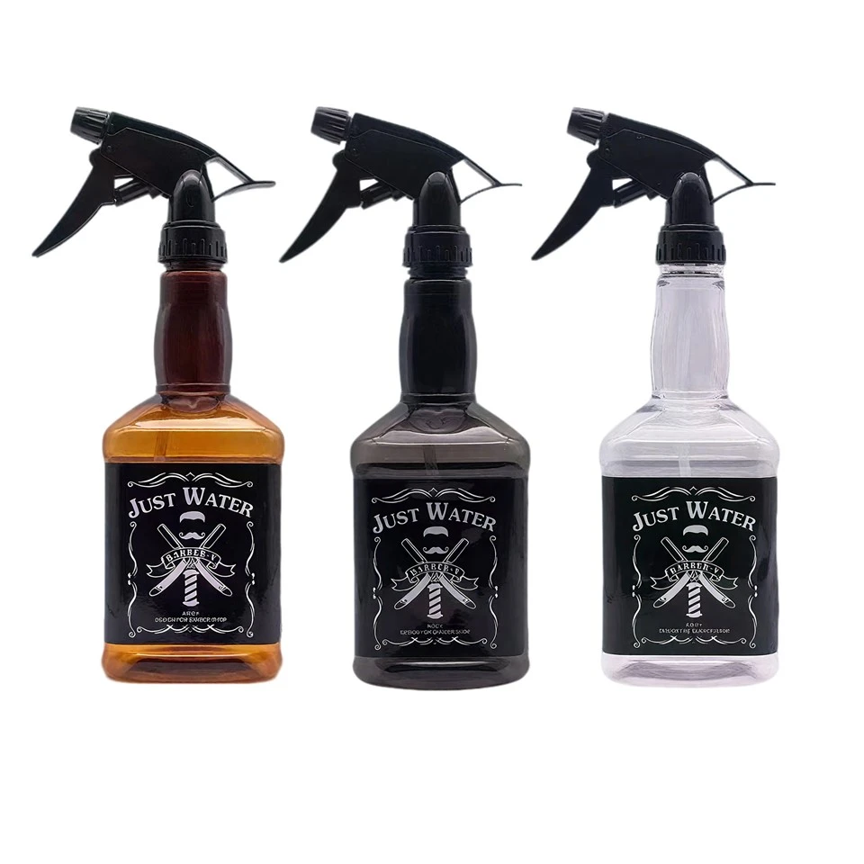 Vintage Square Whiskey Style Barber Water Spray Bottle - Fine Mist Trigger Sprayer Container Manufacturer