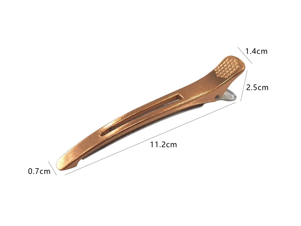 Wholesale Rose Gold Metallic Hair Sectioning Clips Non Slip Salon Styling Duckbill Clamps