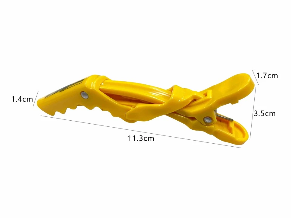 Wholesale Yellow Crocodile Hair Sectioning Clips Articulated Salon Styling Hair Clamps